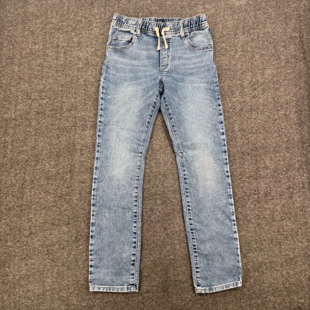 Gap Kids Stretch Slim Jeans Light Wash Blue Elastic Waist Pull On Size XL 12-13